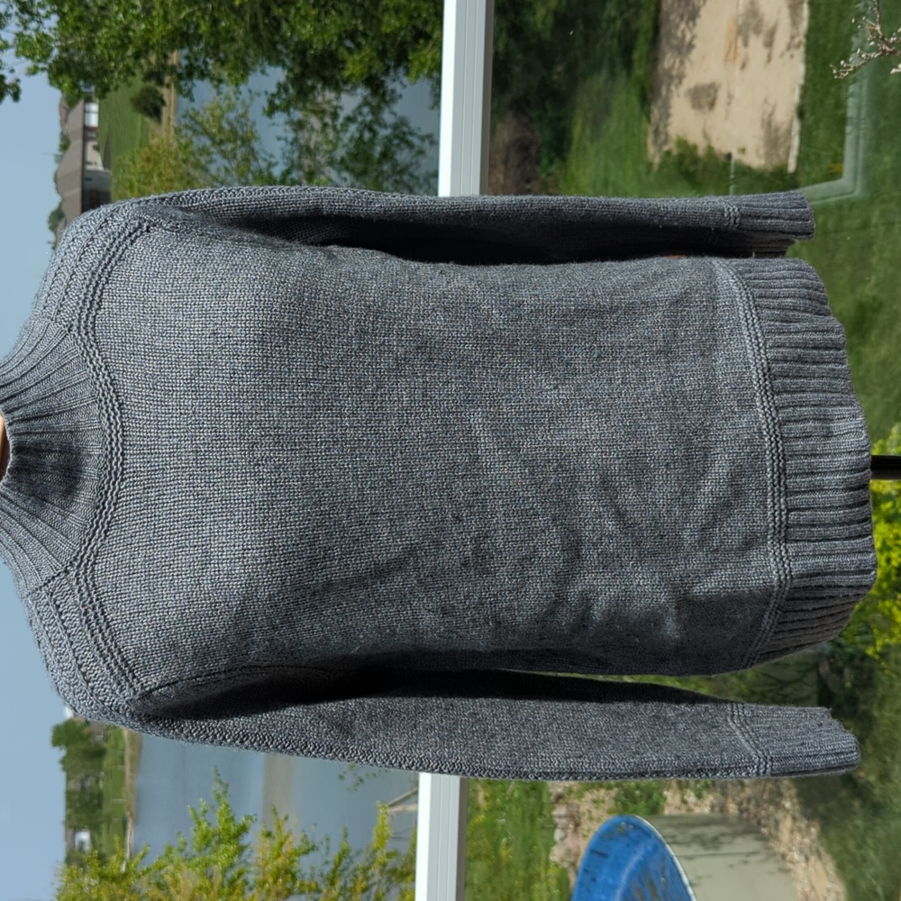 Roots grey wool/cashmere mock neck sweater XL